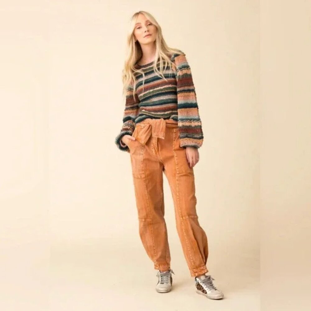 Ulla Johnson Storm Jean Rust Acid Wash Orange Barrel Pants